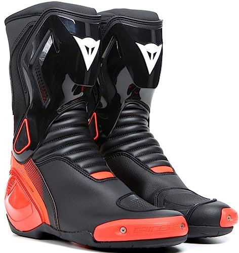 DAINESE, Nexus 2 Boots Uomo, Nero/Rosso Fluo, 43 EU