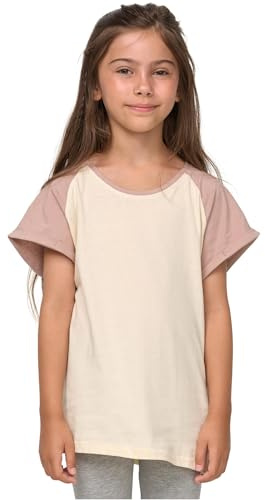 Urban Classics Girls Contrast Raglan Tee Frauen T-Shirt altweiß/rosa 122/128