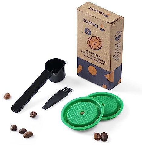 Capsules de café Vertuo rechargeables DISQUES Filtres réutilisables Dosettes de café rechargeables pour capsules VERTUOLINE & VERTUO, compatibles avec les dosettes VERTUOLINE & VERTUO (green)