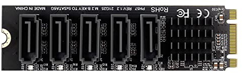 NGFF zu SATA Adapter M.2 zu SATA Konverter 5Port mit Aluminium Kühler