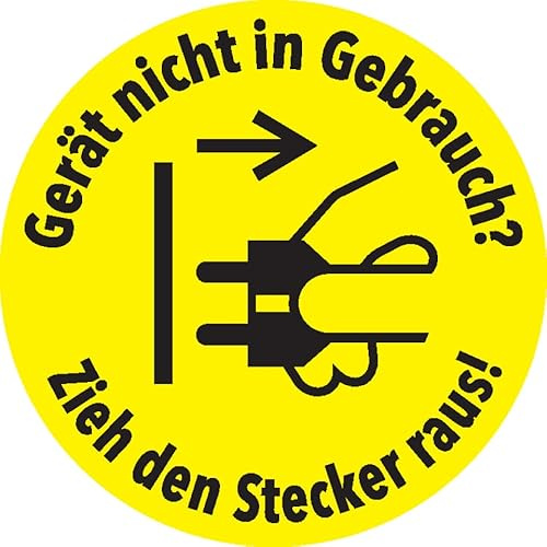 Dreifke® Aufkleber | Klimalabel Gerät nicht in Gebrauch? - Zieh den Stecker raus!, Folie, Ø 100mm