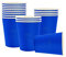 YAAVAAW 16P Blue Party Paper Cups,King Coronation Paper Cups,9oz Paper Cup Cold/Hot Drinking Cups Tea Coffee Cups Solid Color Party Cups for Kings Charles Coronation Decorations,Kids Adult Birthday