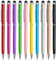 Stylus Pens for Touch Screens, Tablet Pen with Black Ink Ballpoint Pen 2 in 1, Compatible with iPad Pro Air mini iPhone Android Samsung Galaxy, 10 Colours