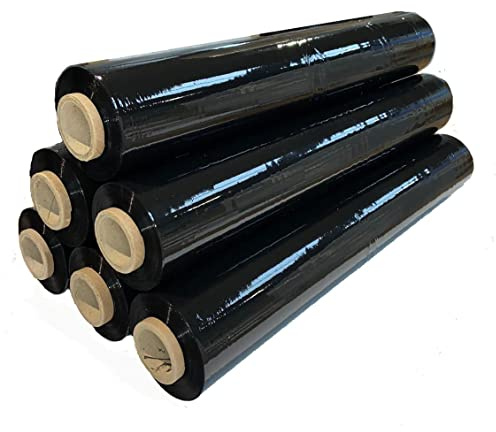 Lot de 2 films étirables pour palettes de 400 mm x 150 m Noir
