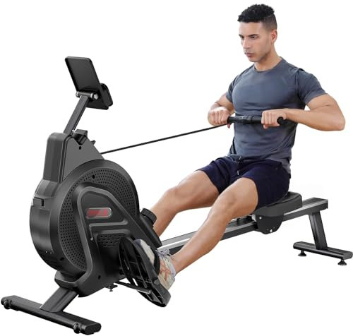 Rudergerät, Rudergeraet, faltbar, magnetisch, 16 Widerstandsstufen, leise, maximale Kapazität 120 kg, Schwarz