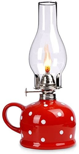 orion group Glasöllampe Erdöllampe Petroleumleuchte Petroleumlampe Öllampe Keramik 28,5 cm 530 ml