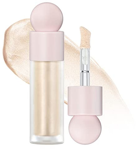 Ofanyia Liquid Highlighter Makeup, Silky Smooth Shimmer Liquid Face Highlighter, Waterproof Long-lasting Natural Glow Highlighter Bronzer for Face Cheekbone Body Glitter Makeup (01#Moonlight)