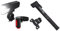 Fischer Fahrrad Beleuchtungs-Set 80/40/20 Lux, Akku-Leuchtenset Twin, Front- und 360° Rückleuchte & 85581 Fahrrad Mini-Pumpe | T-Griff | hohe Pumpleistung | mit Doppelkopf | schwarz