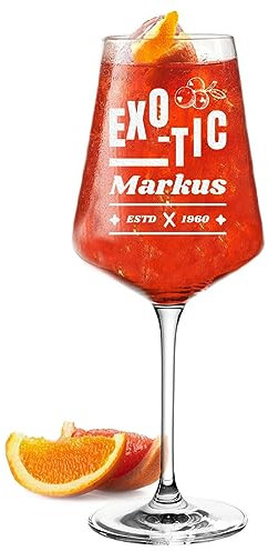 polar-effekt Leonardo Puccini Aperol Spritz Glas 560 ml mit Gravur Frauen - Trinkglas mit Namen veredelt - das Elegante Geburtstagsgeschenk - für Aperitif, Wein und Sangria