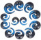 Longbeauty 6 Paare Acryl Tapers Dehnspirale Dehnschnecke Dehnstab Piercing Ohr Expander Kit 10MM-20MM, Blau/Schwarz