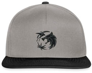Spreadshirt The Witcher Logo Schwarz Stick Snapback Cap, One Size, Graphit/Schwarz