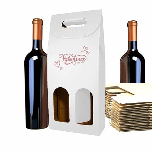 Espirito Rebelde - Pack de 25 cajas de 2 botellas de vino para San Valentín (18 x 9 x 40 cm), color blanco
