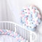 Hovoto Bettschlange Geflochten, Bettschlange, Kantenschutz Bettumrandung Knotenkissen, Seitenschläferkissen, Bettschlange Baby, Zierkissen Stillkissen, weißes Puderblau,4m