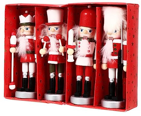 IMIKEYA 4 Stück Nussknacker kreativer Baumanhänger Halloween-Baumspitze weihnachtsdeko Christbaum anhänger Ornament Wohnkultur schickes Hängedekor Puppenschmuck aus Holz