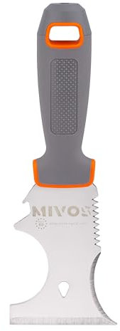Mivos Spatola multifunzione in acciaio inox 10 in 1 – Spatola per pittura con lama da 75 mm – raschietto multifunzione con piastra a percussione – raschietto per colori con manico antiscivolo – Made