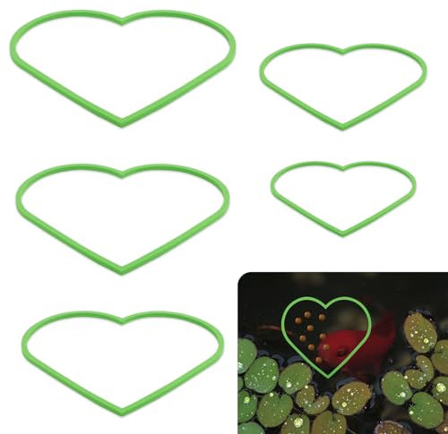 PEUTIER 5pcs Anneaux de Plantes Flottantes d'Aquarium, Anneaux d'alimentation Mousse pour Poissons en Forme de Cour Corral Plantes d'Aquarium Maintiennent Plantes Flottantes en Place (Vert)