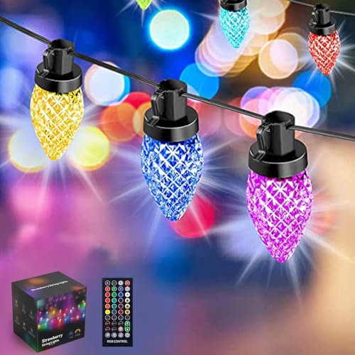 Elitlife LED Lichterkette Aussen Outdoor Lichterkette für Garten, 10M 50 Wasserdicht Lichterkette Außen/Innen App & Fernbedienung, Lichterkette Außen für Partys Terrasse, Balkon, Hochzeit