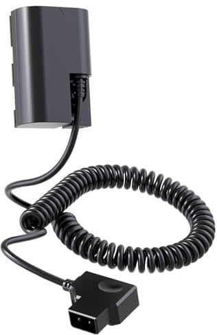 D Tap to DR-E6 Dummy Battery Coiled Cable for V-Mount Battery replace LP-E6 LP-E6N LP-E6NH Coupler for Canon EOS 5DS 5DSR 5D Mark II 5DIII 5D IV 60D 60Da 6D 70D 7D 7DII 80D
