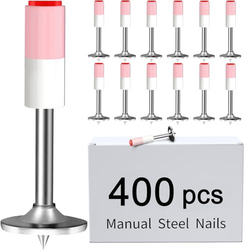 DLronwey Manual Steel Nail 400 pcs,Concrete Nail Wall Fastening Tool,for Concrete Ceiling Cable Ducts Fixed Slotting Device Repair Tool Home DIY Nail Gun Accessories