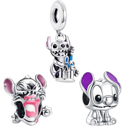 Doyafer 925 Sterling Silber Alien Hund Anhänger Charm Set Anhänger für Frauen Armbänder, Urlaub Geburtstagsgeschenke für Freunde und Familie, Diy Armband Charm Schmuck