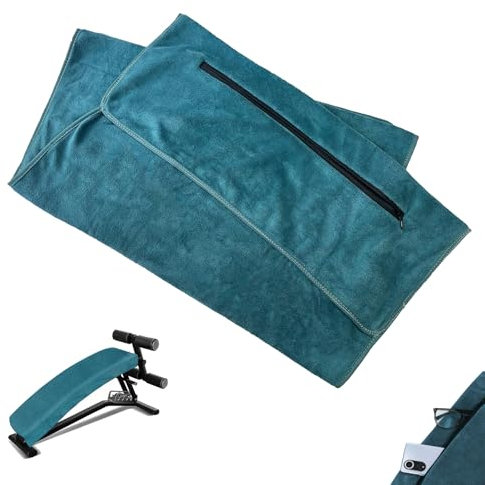 EVDZNA Sporthandtuch, 120 x 50 cm Fitness Handtuch, Sport Handtuch, Schnell Trocknendes Sporthandtuch, Fitnesshandtuch mit Reißverschlusstasche, Unisex, für Fitness, Training und Sport, Blaue
