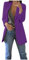 Rrongwn Blazer, giacca da donna da lavoro, traspirante, per lavoro, ufficio, giacca elegante, sottile, leggera, sportiva, tinta unita, aperta, viola scuro, S