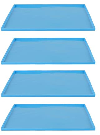 Tappetini Essiccatore in Silicone, Set da 4, Vassoi Essiccatore per Frutta per Uso Alimentare Senza BPA con Bordi, Resistenti Alle Alte Temperature per Modelli Excalibur (BLUE)
