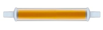 Lámpara retro R7S 118mm 850lm, ideal para añadir un toque clásico y cálido a tu hogar. Funcionalidad y estilo vintage en una fuente de luz eficiente perfecta para decorar tus espacios.