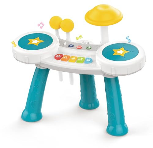 GalPat Baby Tambor Infantil Juguete - Batería Juguete para niños con melodías - Tambores, Platillos, Piano - Instrumento Musical niños 1 año