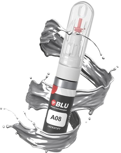 BLU Lackstift Auto kompatibel für BMW A08 Silber Silbergrau | Auto Lack Reparatur 2in1 Ausbesserungslack Pinsel + Nadel