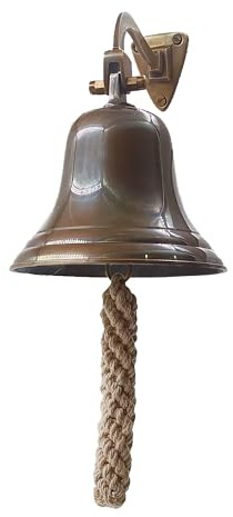 12,7 cm massive Messingglocke, Antik-Messing, hochwertig, Schiff, Wandmontage, Schiff, hängende Glocke, perfekt für Abendessen, drinnen, draußen, Schule, Bar, Empfang, letzte Bestellung und Kirche The