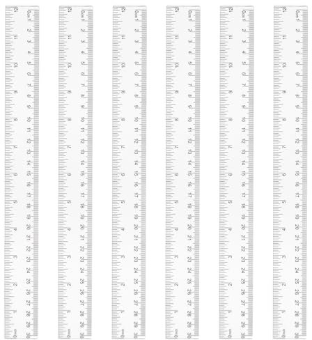 6 Stück Kunststoff Lineal 30 Cm / 12 Inch, Transparent Lineale Set, Rulers für Schule Geprägte Zentimeter Einteilung Zuhause Büro Grundschule-White