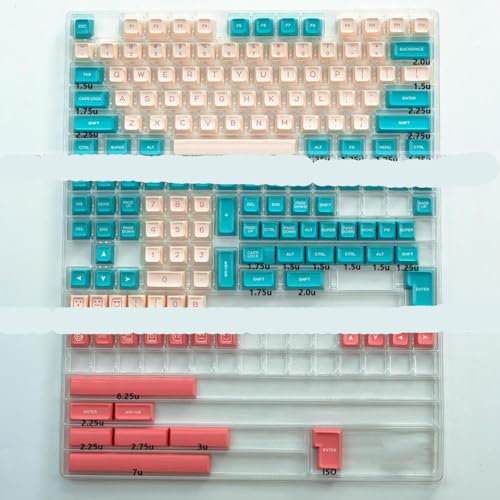 QPSJXN KBDIY SA Profile Keycap -Set PBT Double Shot ISO Eingeben Sie 7U -SpaceBar -kompatibel mit Benutzerdefinierten mechanischen Tastatur -Kits(National Rhyme)
