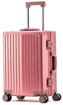 Aluminium Reisekoffer Rose HEUER Stripe Hartschalenkoffer Suitcase Trolley Luggage (M)