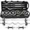 55kg Barbell Dumbbell Chromed Cast Iron Home Gym Weight Set With Curved and Straight Barbells