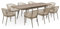 IDIMEX Gartenmöbel Set Sunny mit 1 ausziehbaren Esstisch und 8 Stühlen, Esstisch Gestell aus Alu in Champagner, Seilbespannung der Stühle in beige, Essgruppe inkl. Sitzkissen, Terassenmöbel