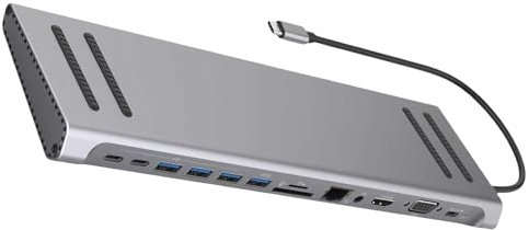 USB C Dockingstation 14 in 1 Typ C Hubs Adapter für Laptops HDMIs VGA Ethernet USB Port 4K Display-Funktionen