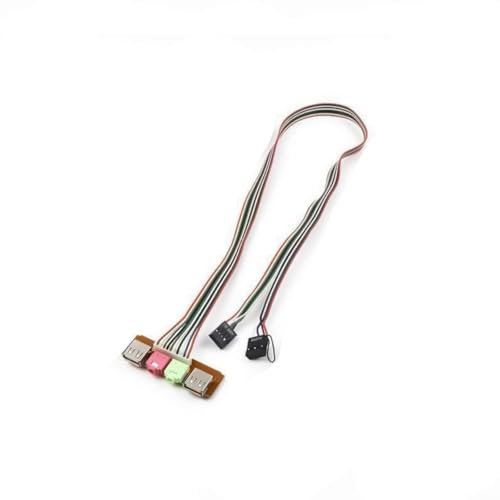 Whltzf PC Motherboard Extension Cable Front Panel USB2.0 Port And 3.5mm Microphones Headphone Port For Computer Chassis Case PC Front Panel Replacement