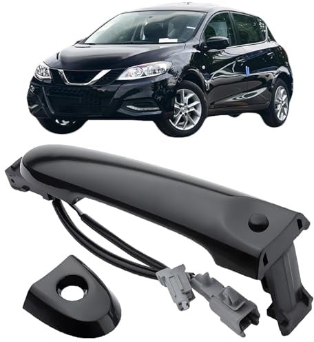 Wjelet Poignée de porte extérieure avant droit, côté conducteur, compatible avec Nissan Juke F15 2010-2019, 80644-1FA5A, 80644-3WC2A, poignée de rechange durable côté conducteur (noir)
