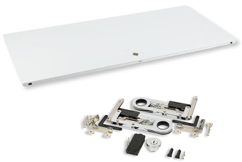 HAUS Lab Klapptür 750x175 9010 Reinweiß mit Montageset kompatibel mit USM | Passend für USM Haller · Stahl pulverbeschichtet · Soft-Close · Federbänder + Türgriff inklusive · passgenauer Ersatz