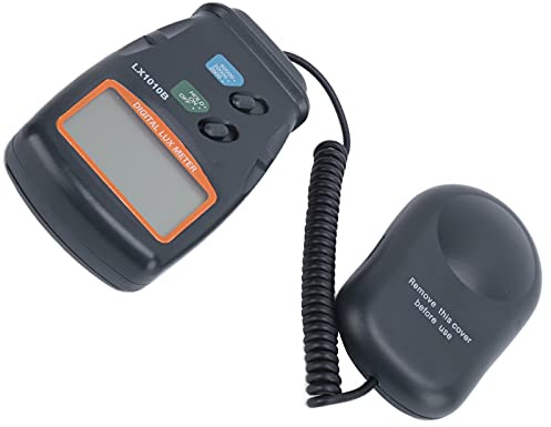 Jeffergarden Digitales Luxmeter-Beleuchtungsmessgerät mit Lesesperre, 18 Mm Großer Bildschirm für Pflanzen-Heimbüro, 9-V-Kerzenmessgerät, Digitales Lichtmessgerät LX1010B Handluminometer, Schnelle