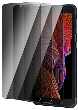 QZYWIKA Protection écran pour Samsung Galaxy Xcover 5, Anti espion 3 Pièces, Film en verre trempé de dureté 9H Anti-Rayures Anti-Empreinte Installation Facile