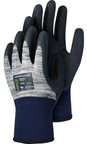 Leibwächter Iron Arbeitshandschuhe 12er Pack Crinkle-Latex grau Gr. 11 | Sicherheitshandschuhe Polyester, sehr gute Grifffestigkeit, robust, EN 388 Cat. II, Bau, Lager & Handwerk, 10 Gauge