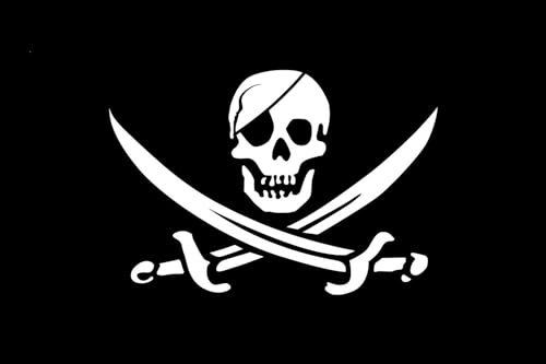 Gran Bandera de Pirata de Jack 150 x 90 cm Satén Durabol.