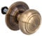 Amig - Pomo Redondo para Puertas Exteriores de Entrada - Tirador para Puerta Principal del Hogar - Diámetro tirador Ø70 mm - Latón - Cuero- Incluye Tornillo y Tuerca de Fijación