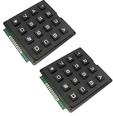 Aihasd 2PCS Mikrocontroller-Matrix-Tastatur Tastaturmodul 16 Schlüssel Plastikschlüssel-Schalter Industrie Eine Tastatur Controller