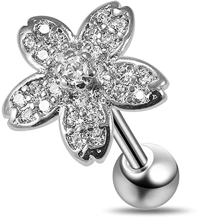 Monster Piercing Mikro Einstellung CZ Stein Blume Design Chirurgenstahl Helix Tragus Piercing Schmuck