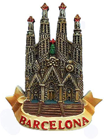 Sagrada Familia Kathedrale Barcelona Spanien 3D-Kühlschrankmagnet, Reise-Souvenir, Geschenk, Heim- und Küchendekoration, Magnetaufkleber, Barcelona Kühlschrank-Magnetsammlung