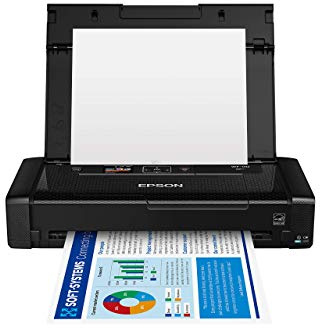 Epson Workforce WF-110 Wireless Color Mobile Printer,White, Small,Black