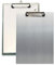 2er Alu Klemmbrett A4 mit gummierter Metalklemme, Schreibbrett DIN A4 mit Aufhängeose, Pad Halter Clipboard - Stabile Aluminum Schreibplatte - Schreibblock 2er Pack in Grau - TKD8025-grey-2x